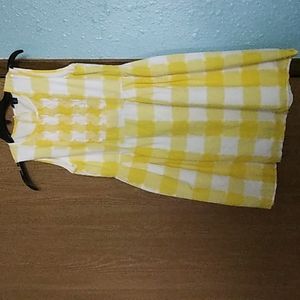 Girls yellow checkered pattern dress